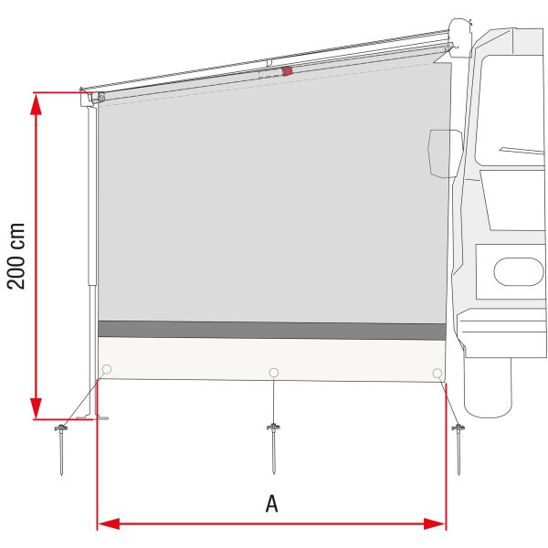 Fiamma® Seitenwand Sun View Side F45, F65, F80, F35 ~ 071/096