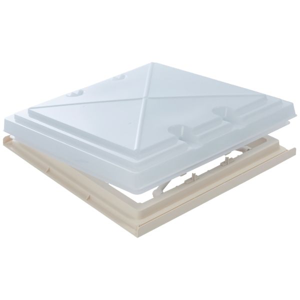 MPK Dachhaube Modell 42K cremeweiß, 400 x 400 mm, mit Fliegengitter und Verdunkelung  ~ 206/034
