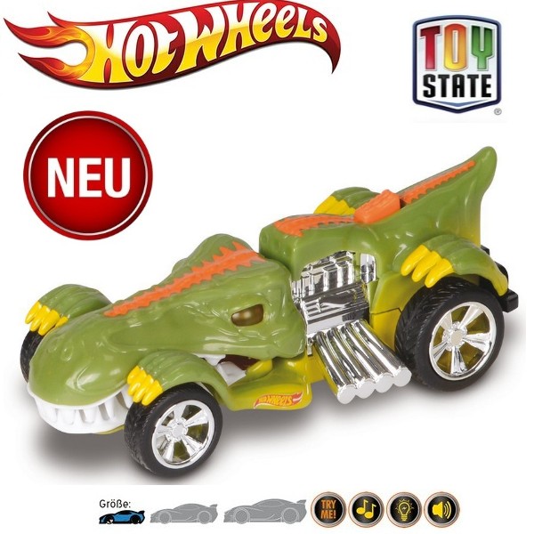 Hot Wheels, Spielzeugauto, Gummi/ Kunststoff, Green vehicle, Motorbike car hybrid, Happy People 35948 Hot Wheels Fighters™ T-Rextroyer™ Fantasie Fahrzeug