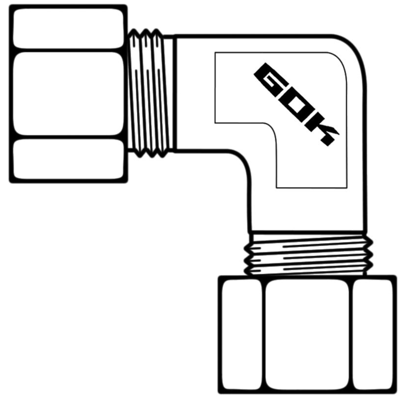 GOK Kupferverschraubung DIN 2353 Typ W - Winkel, SB-verpackt  ~ 310/964