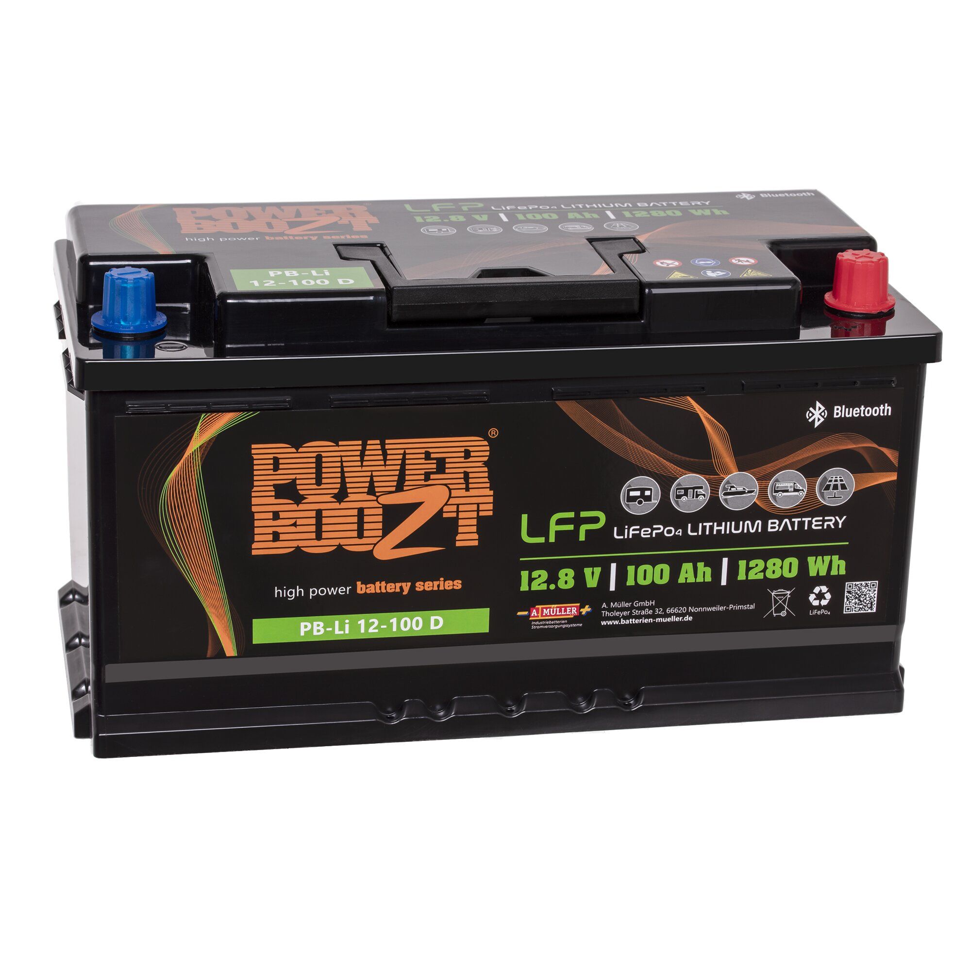 Powerboozt Lithium-Batterie 100 DIN ~ 322/861
