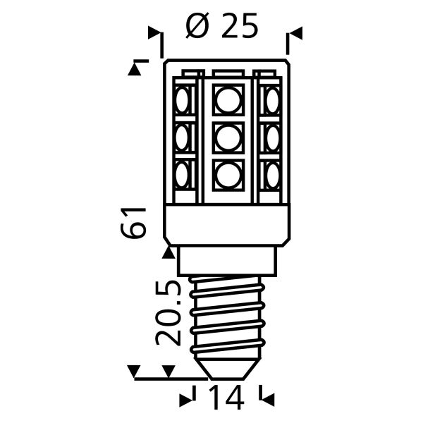 David Communication LED-Leuchtmittel CRI 80, 18er SMD Tubular, Sockel E14, EEK: F ~ 322/057