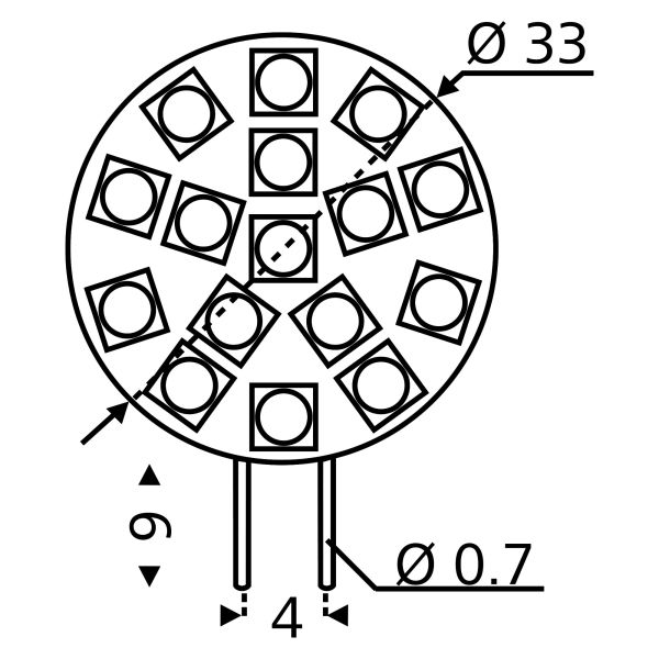 David Communication LED-Leuchtmittel CRI 80, 16er SMD Modul, Sockel G4, EEK: F ~ 322/035