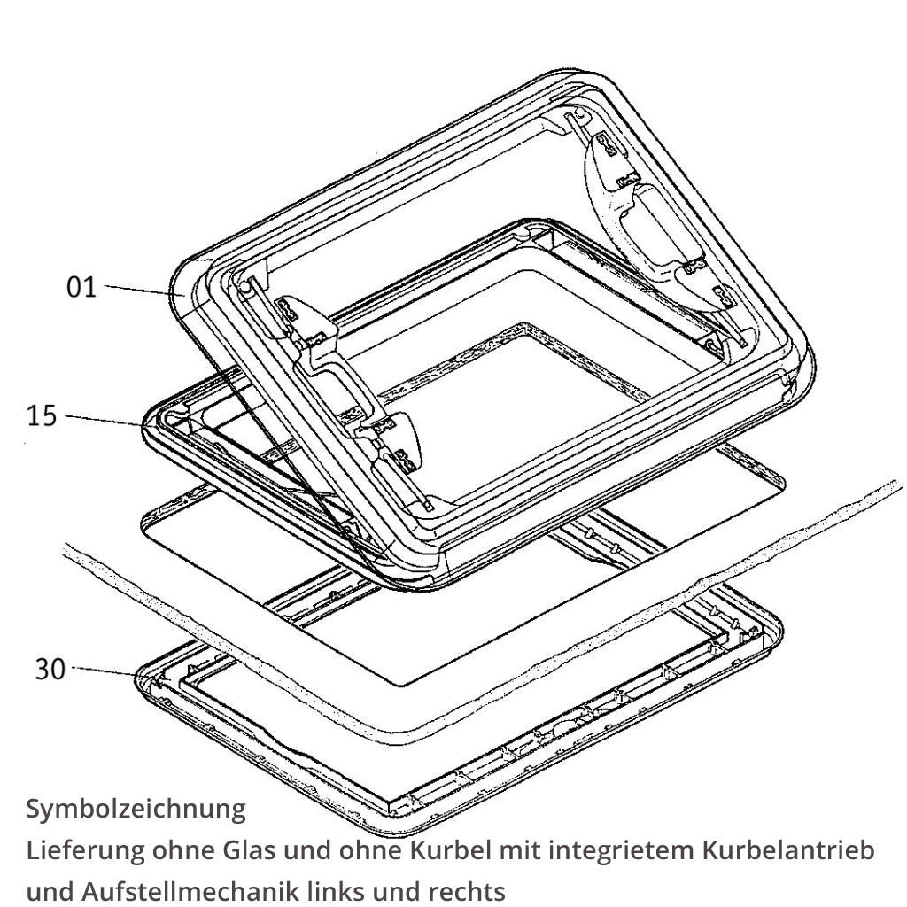 Dometic Grundrahmen komplett grau für Heki 1  * 9104102931