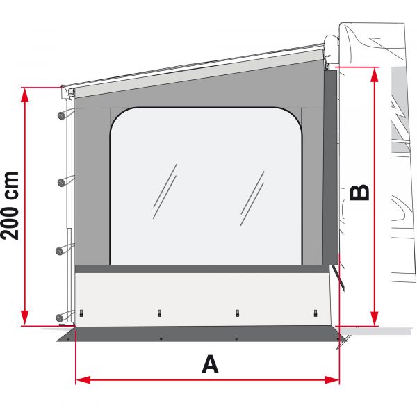 Fiamma® Seitenwand Side W Pro Van F45, Länge 190 cm ~ 071/051