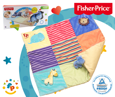 Spieldecke, Babydecke, Patchwork, Stoffdecke, Tiermotive, 