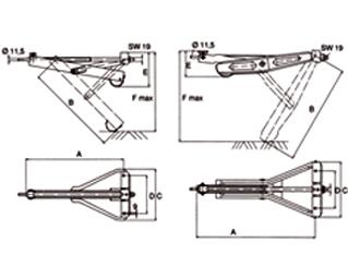 AL-KO-Steckstütze Stabilform kurze Ausführung 120/004 Skizze