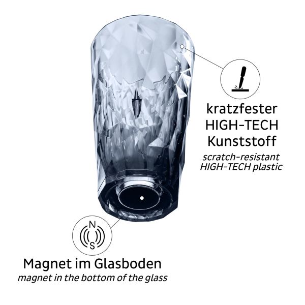 silwy® Magnet-Kunststoffgläser Longdrink, rauchgrau, 2er-Set ~ 550/768