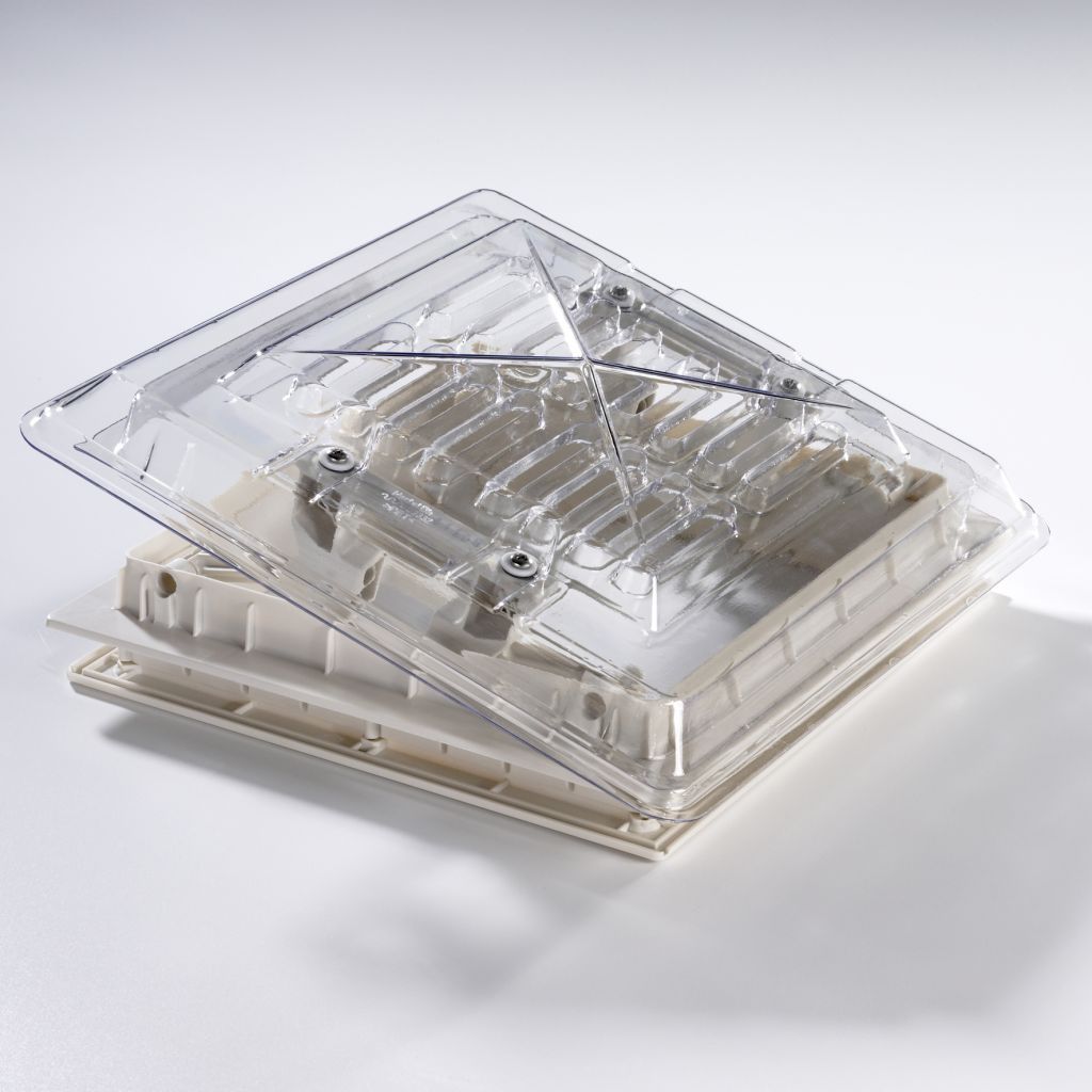 Hartal® Dachhaube 28 x 28 cm, klar für Dachstärke 24-58 mm ~ 206/205