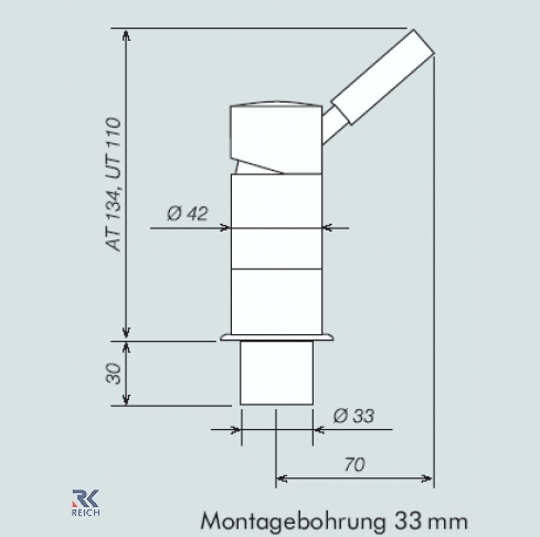 Einhebelmischer Keramik Trend E Auftisch, chrom Skizze