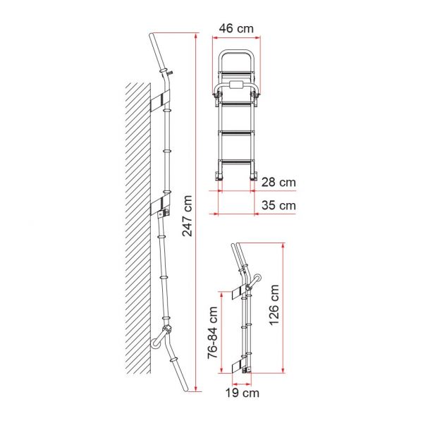 Fiamma® Außenleiter Deluxe 8 klappbar ~ 052/123