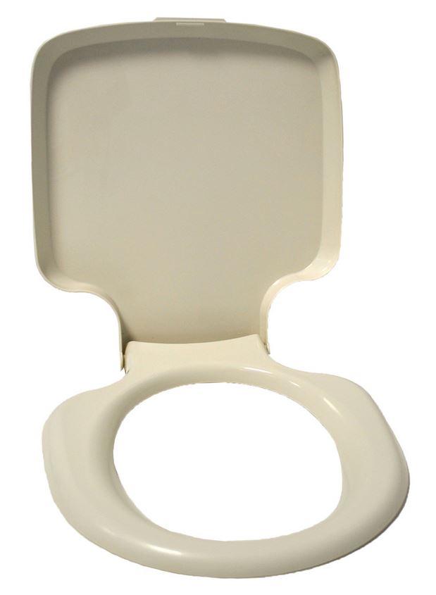 Thetford Toilettensitz mit Deckel grauweiß für Porta Potti Qube 145/165/345/365 ~ 301/363