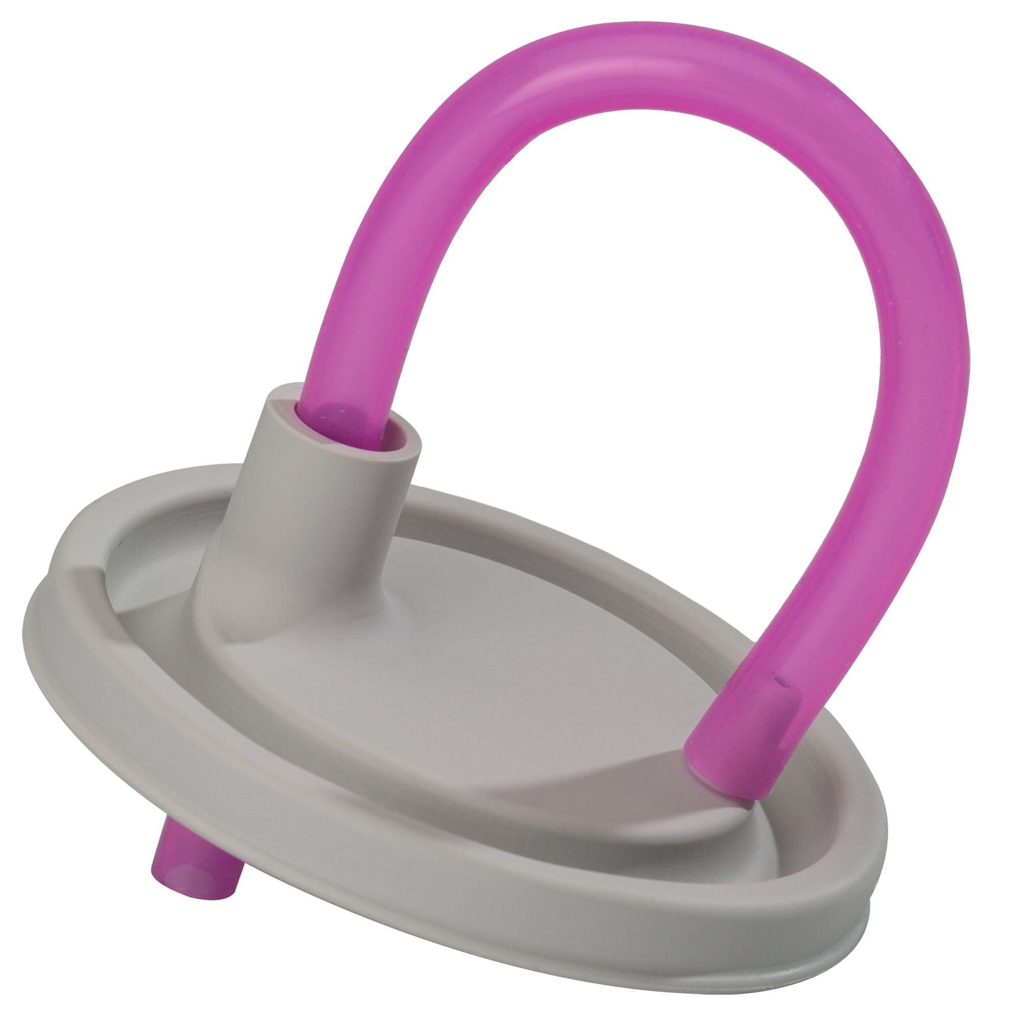 joosiecap Deckel mit Trinkhalm, hellgrau pink ~ 551/272