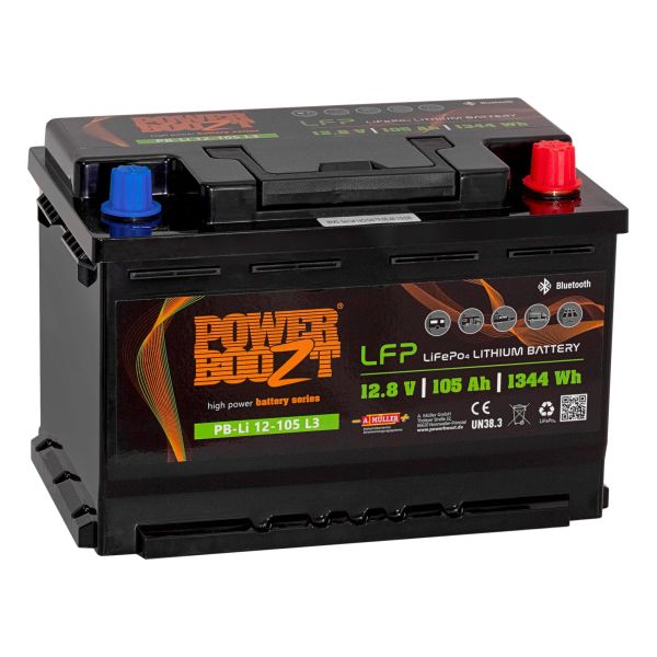 PowerBoozt Lithium-Batterie LiFePO4 PB-Li 12-105 ~ 323/359