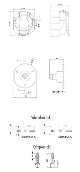 Frankana Steckdose Multicon West 13-polig ~ 140/125