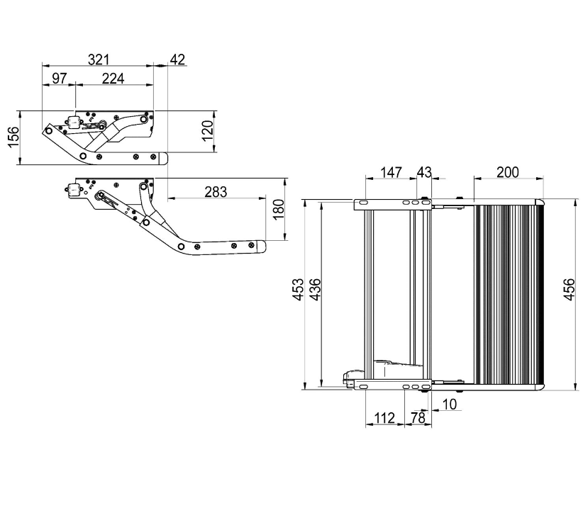 Thule® Trittstufe electric V10 460 Alu 89 372 Abmessungen