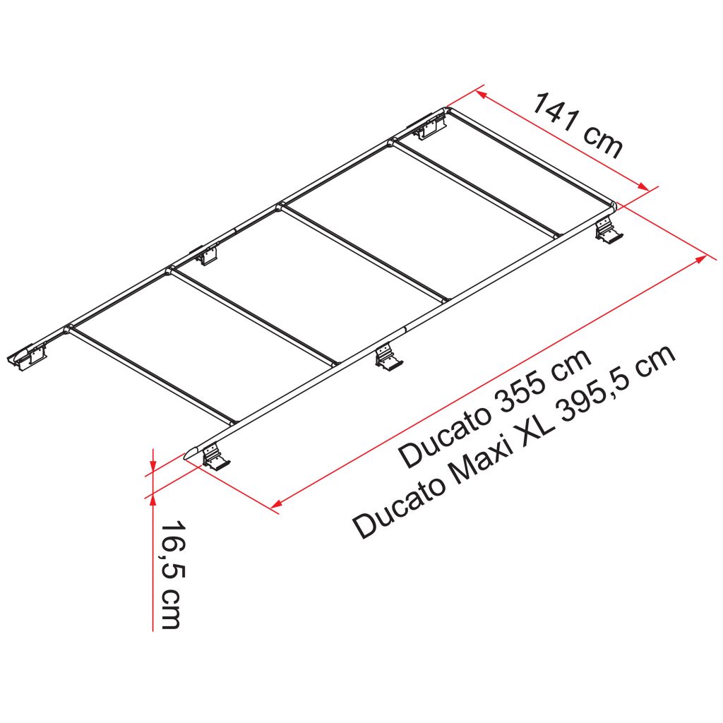 Fiamma® Dachreling Roof Rail Ducato, schwarz ~ 052/130