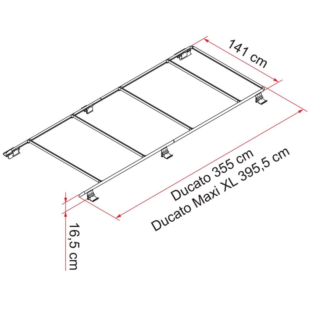 Fiamma® Roof Rail Ducato ab Bj. 2006 ~ 052/135