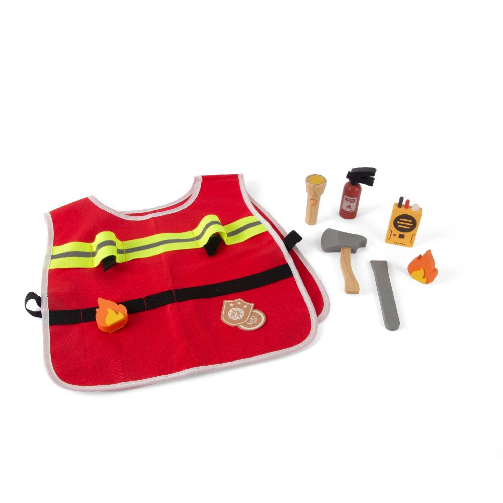 Dantoy 5715 Playful Wood Kinder Feuerwehr-Set Holz Spieleset
