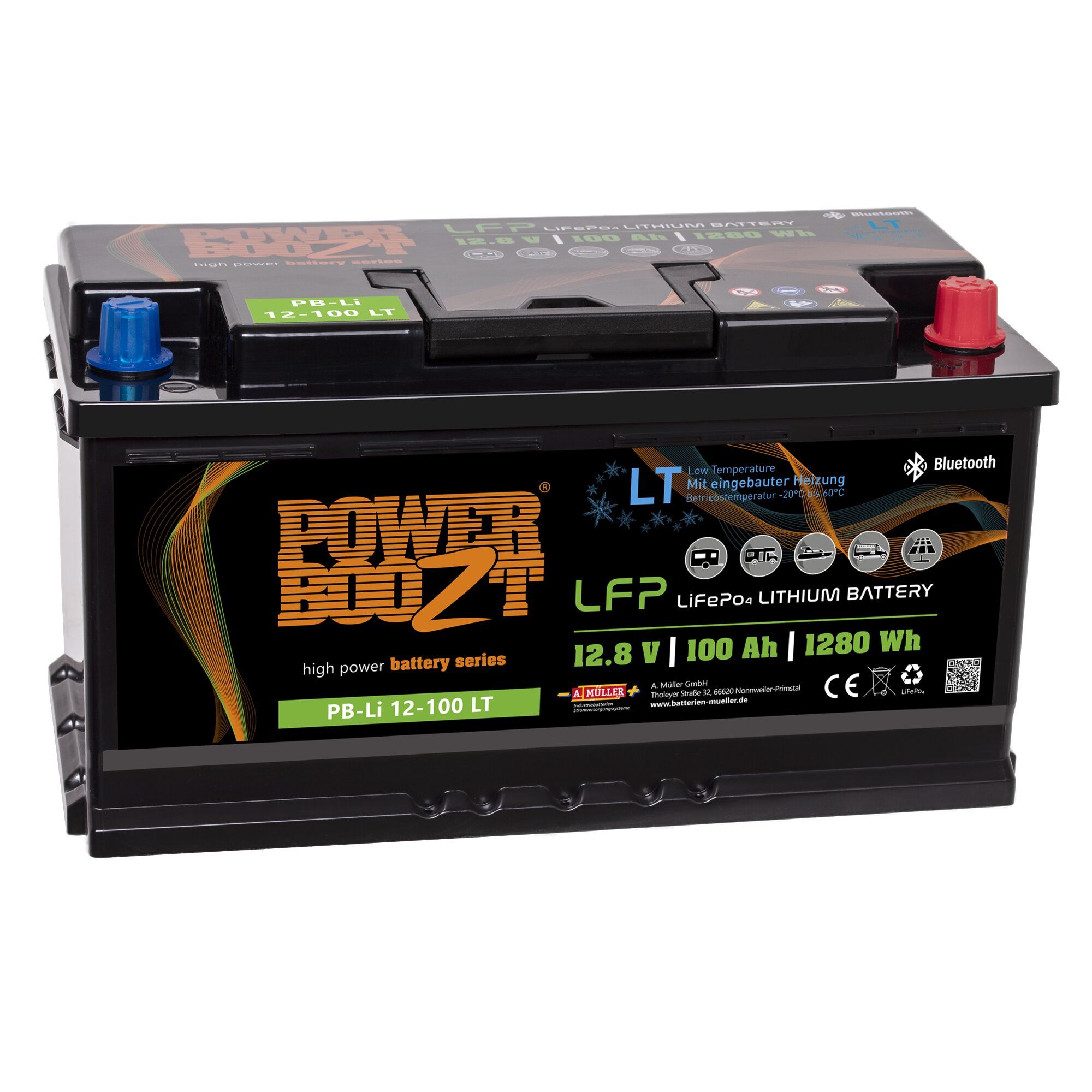 Powerboozt Lithium-Kaltwetterbatterie PB-Li 100 DIN LT ~ 322/864