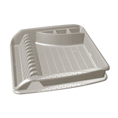 Keeeper Geschirrablaufkorb mit Tablett 39,5 x 39,5 x 8 cm  ~ 550/133