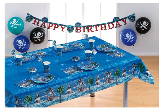 birthday, tischdecke, pirat, ballon, party, 