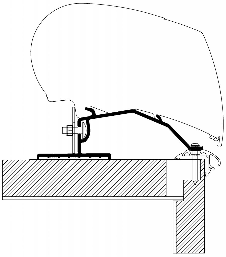 Thule Omnistor Caravan Roof Adapter, Länge 3,25 m ~ 90 727