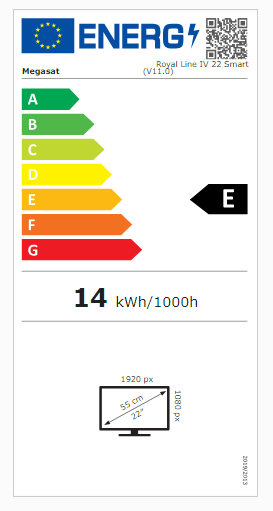 Megasat TFT-LED-Flachfernsehgerät Royal Line IV 22 Smart, EEK E ~ 70 011