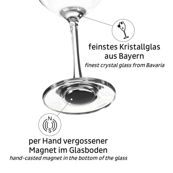 silwy® Magnet-Kristallgläser Champagnerglas, 2er-Set ~ 550/777