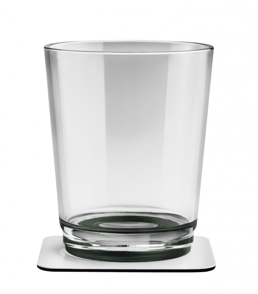 silwy® Magnet-Glas 250 ml, grau mit Untersetzer, 2er-Set  ~ 550/657