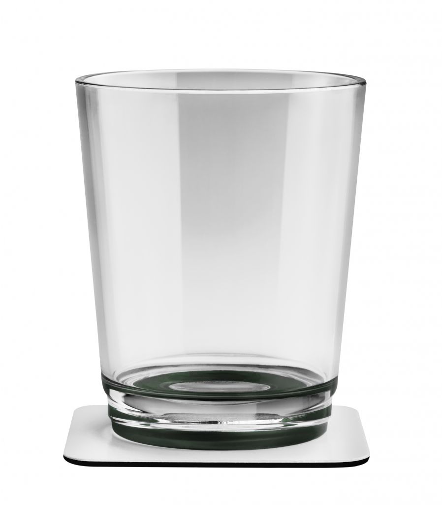 silwy® Magnet-Glas 250 ml, grau mit Untersetzer, 2er-Set  ~ 550/657