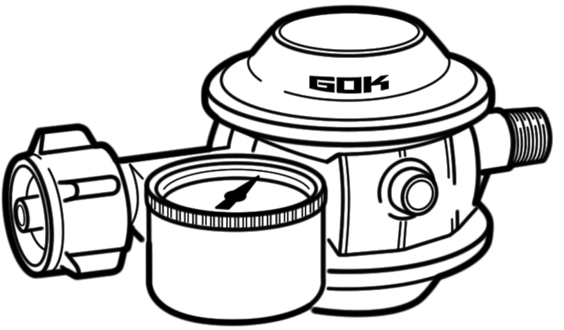 Gok Gasregler Typ EN61-DS 1,5kg/h Schematische Darstellung