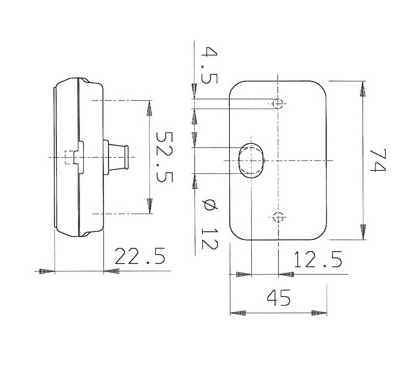 Jokon Begrenzungsleuchte PLR 130 140/055 Abmessungen