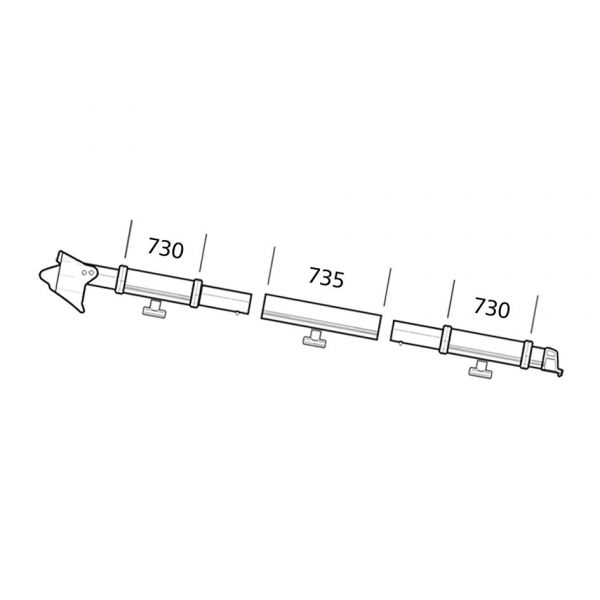 Thule® Klemmprofil rechts, Thule Residence / Panorama 6002 / 6200 / Ducato, Auszug 2,5 m ~ B-602160