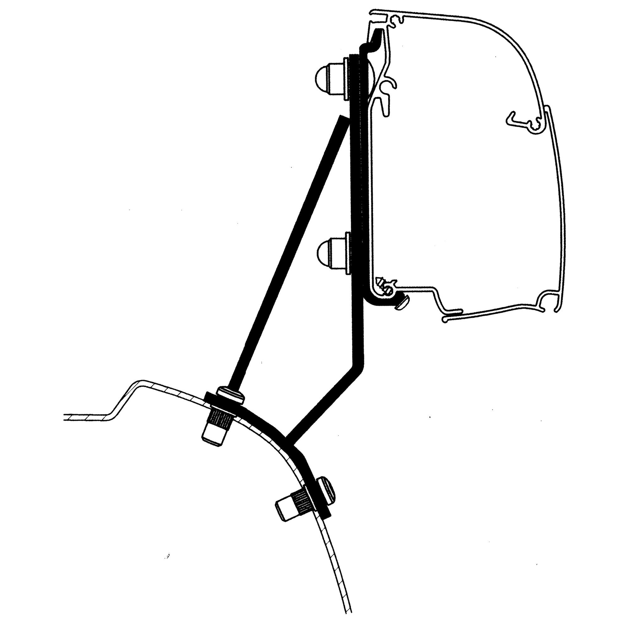 Thule® Adapter Ford Transit / Tourneo Custom V710 für Thule 4200 ~ 92 570