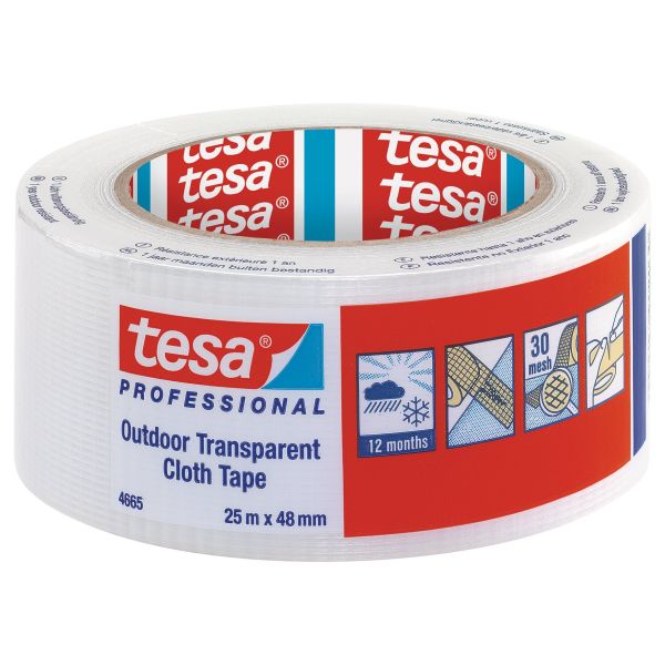 tesa® Gewebeband Outdoor, transparent, Länge 25 m ~ 451/101