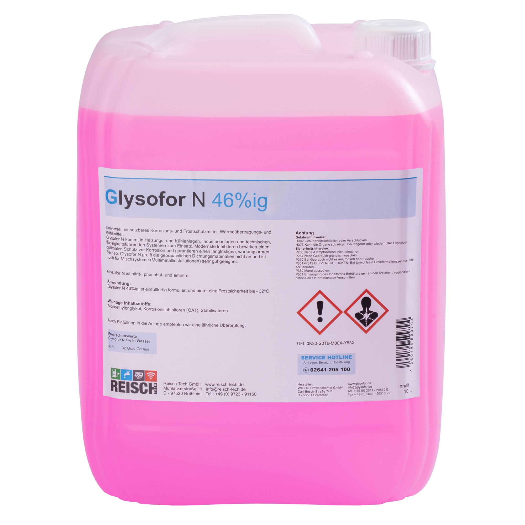Reisch Tech Frostschutzmittel Glylsofor N für Heizungssysteme, 10 Liter ~ 309/672