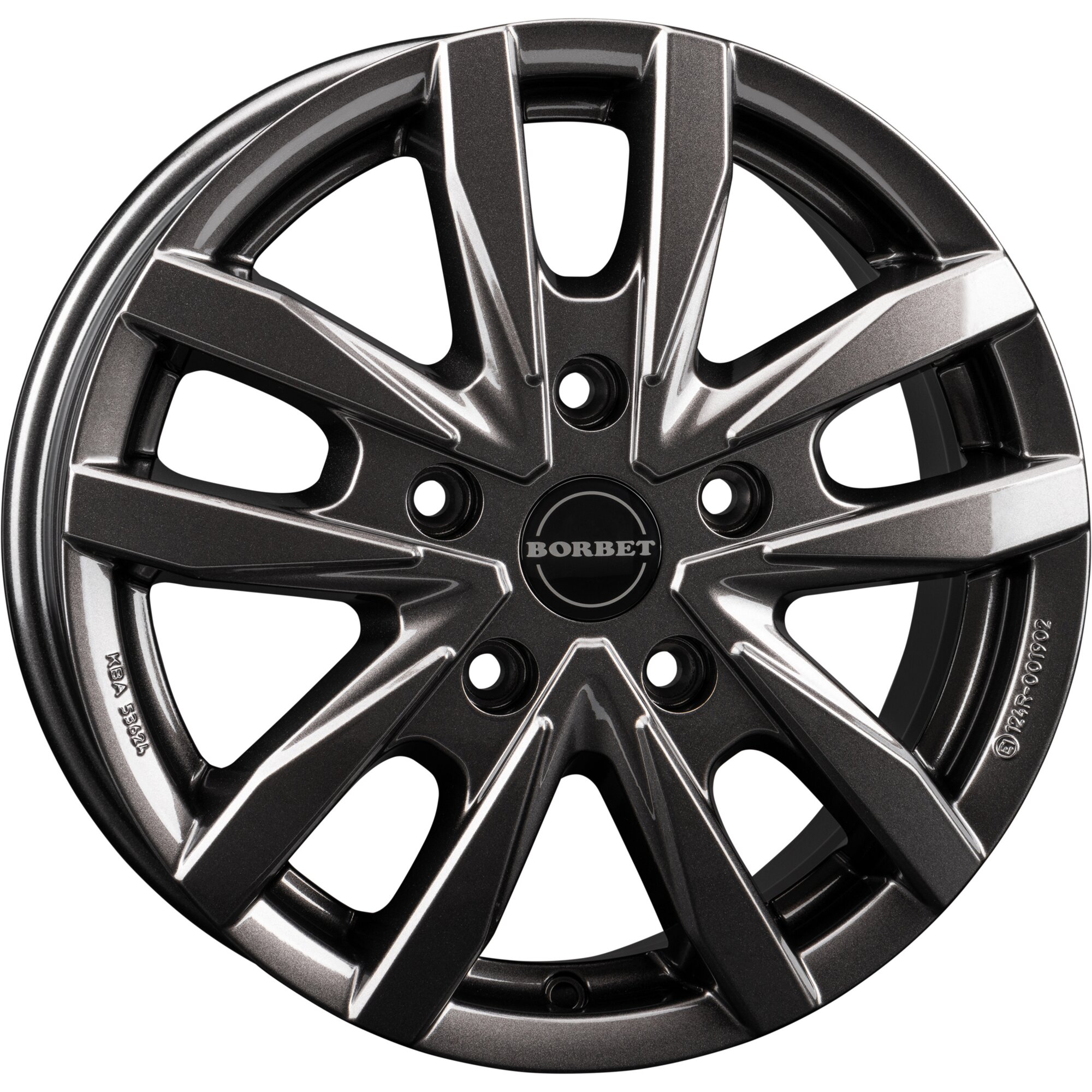 Borbet Aluminiumfelge Borbet CW5, mistral anthracite glossy, 16" für VW Crafter ab Bj. 2017 / MAN TGE ~ 88 330