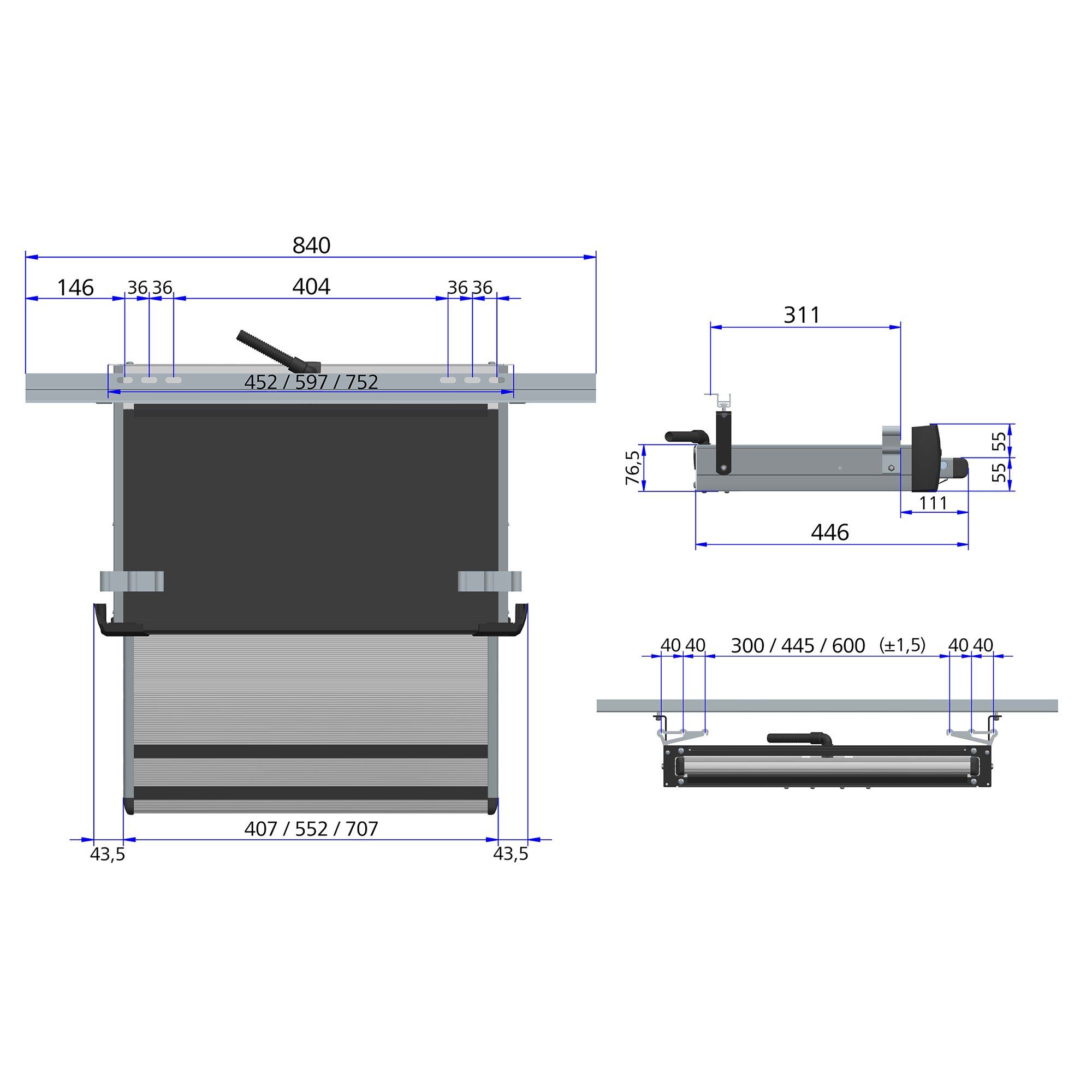 Thule® Slide-Out Step G2 12V Ducato, Breite 550 mm ~ 89 351