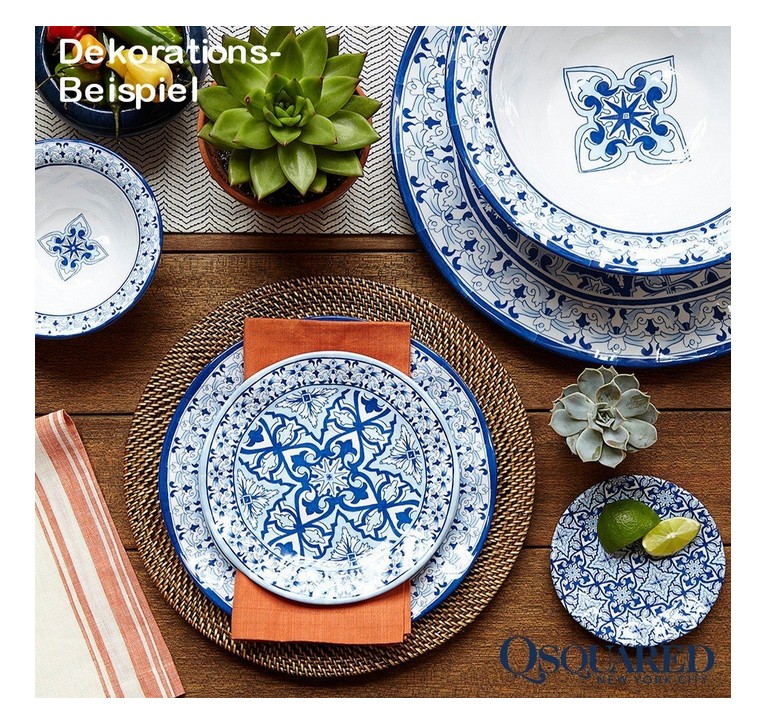 Q Squared TALAVERA Collection Blau Platte Servierplatte 40 cm 100% Melamin - 100-83804EU