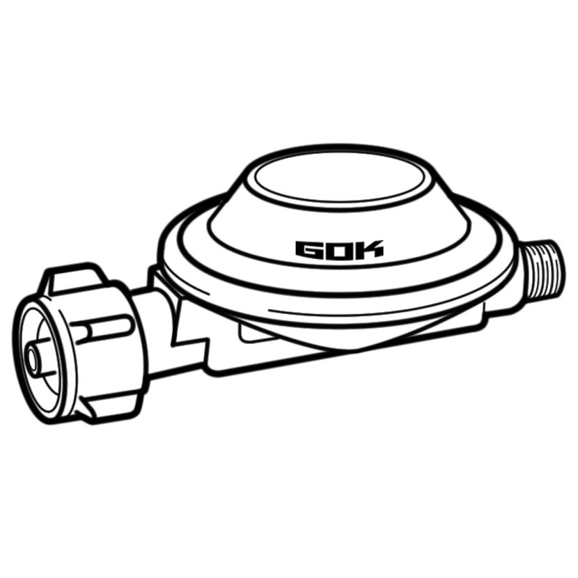 GOK Niederdruckregler EN61 50 mbar Skizze