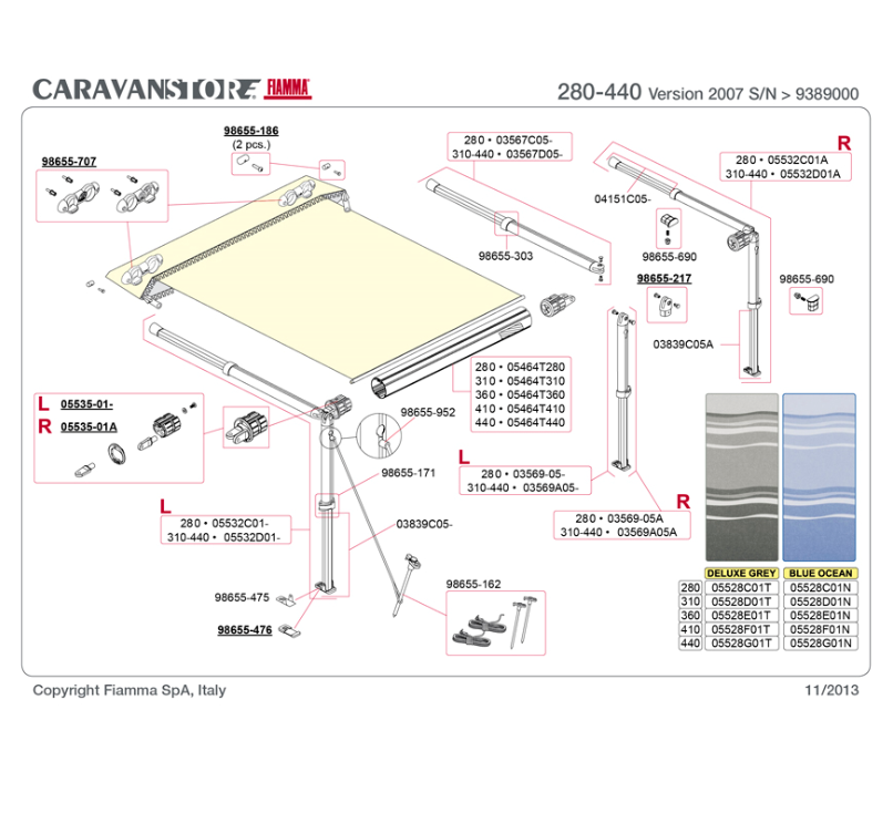 Fiamma Blockierungskit Caravanstore 2er SB 071/330 - 1 Skizze