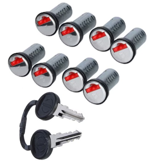 Zylinder-Schloss, Schlossatz, Türbeschläge, Kastenschloss, Schlüsselpaar, 