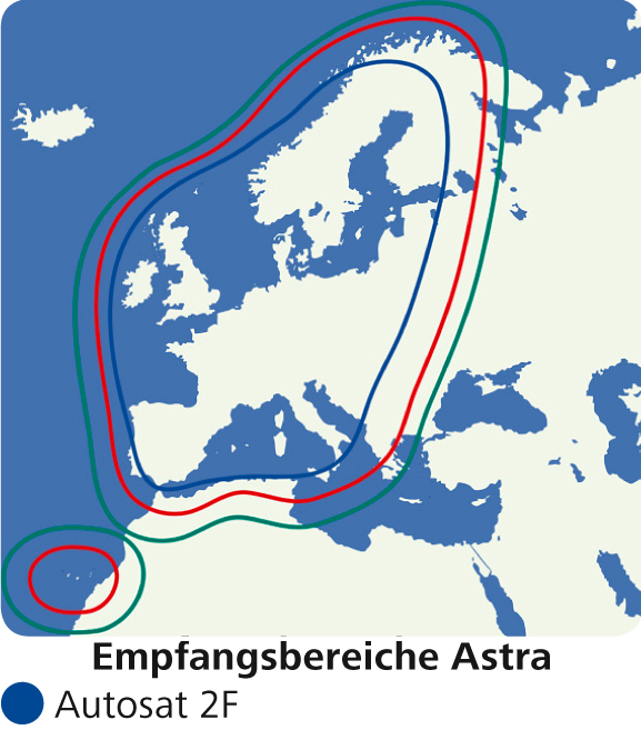 AutoSat 2F Control – Empfangsbereiche Astra (blau)