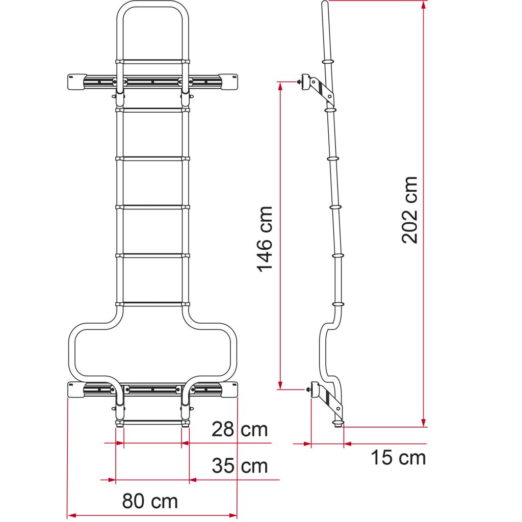 Fiamma® Heckleiter Deluxe DJ Ducato H3 ~ 052/121