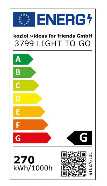 koziol Tischleuchte Light to Go, grau, EEK: G ~ 320/875