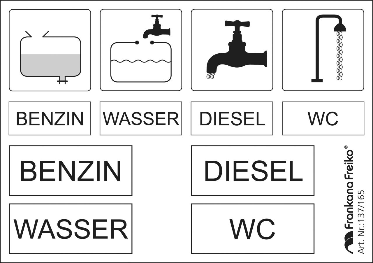 Frankana Freiko® Hinweisschilder-Set 12er Pack selbstklebend  ~ 137/165