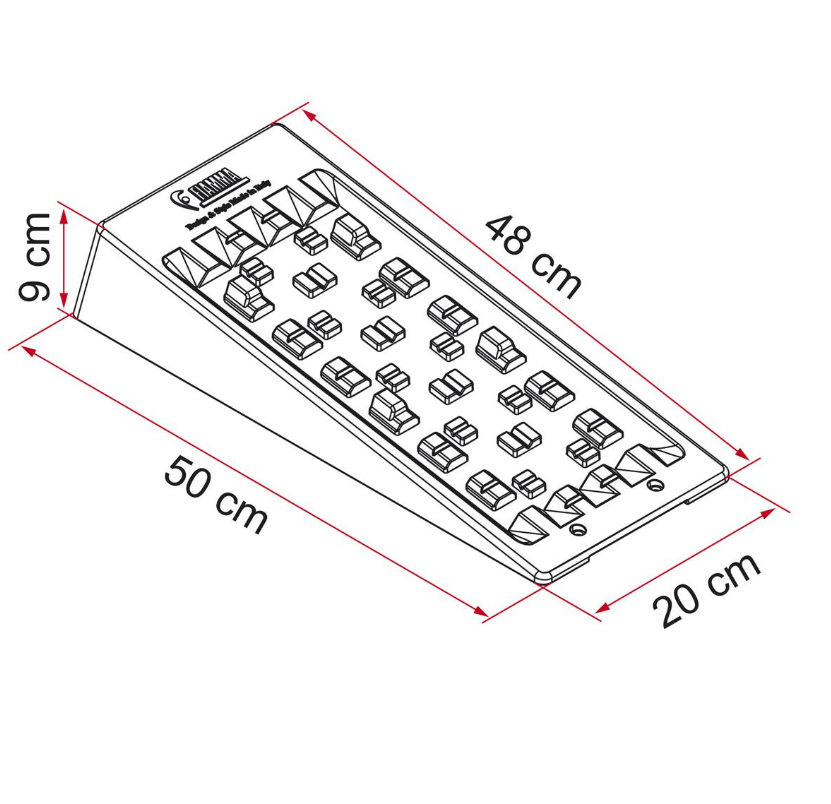 Fiamma Auffahrkeil Magnum 2er Pack 136/122 Abmessungen