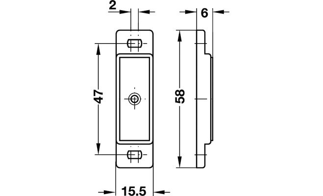 Häfele Magnet-Verschluss 2er SB-verpackt, Zeichnung