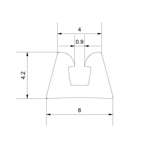 Estorfer Unterlegprofil E 335, schwarz, Länge 10 m ~ 212/058